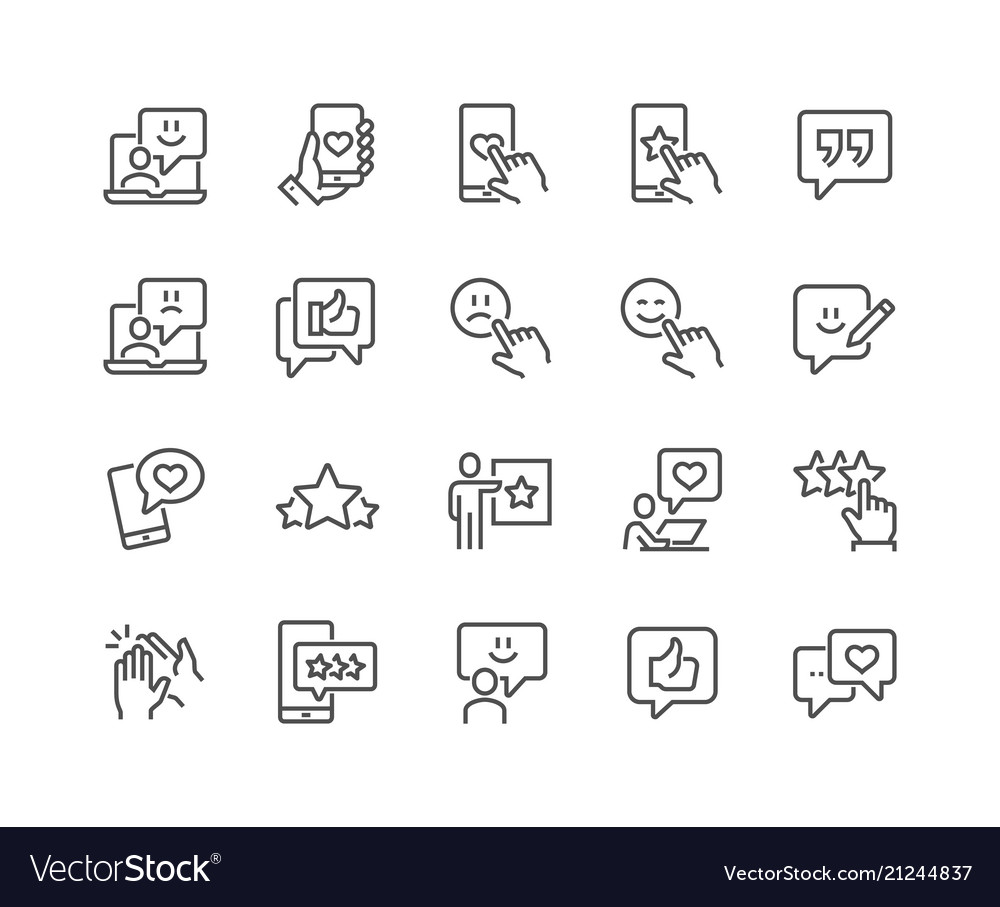 Line feedback icons Royalty Free Vector Image - VectorStock