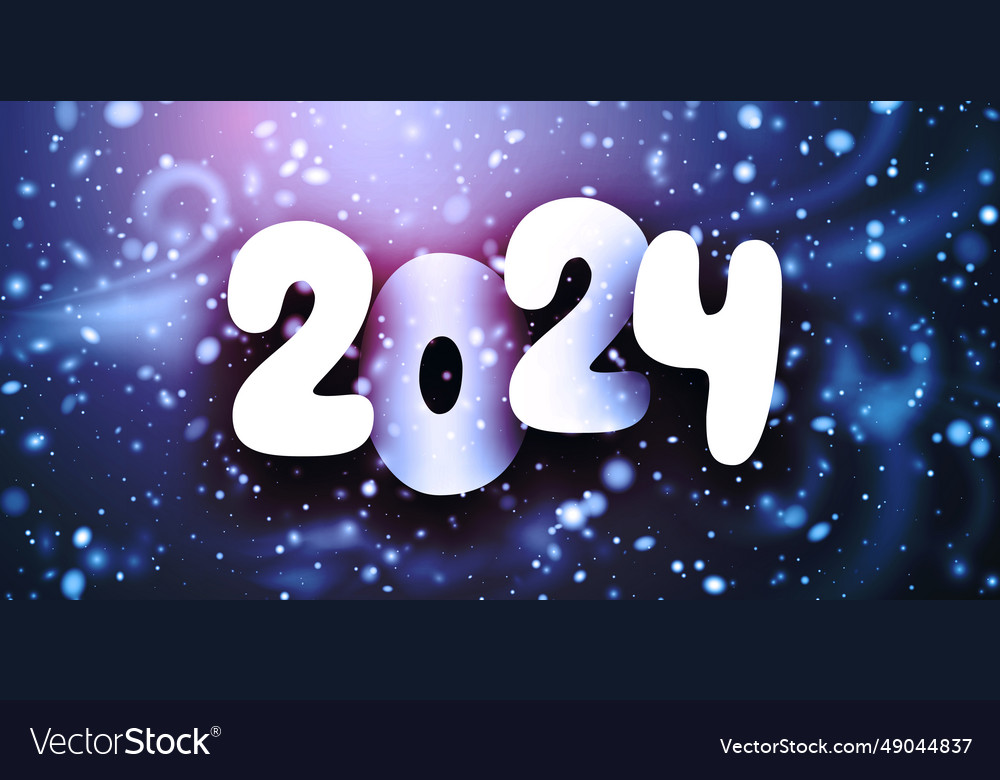 New year 2024 background with white paper numbers