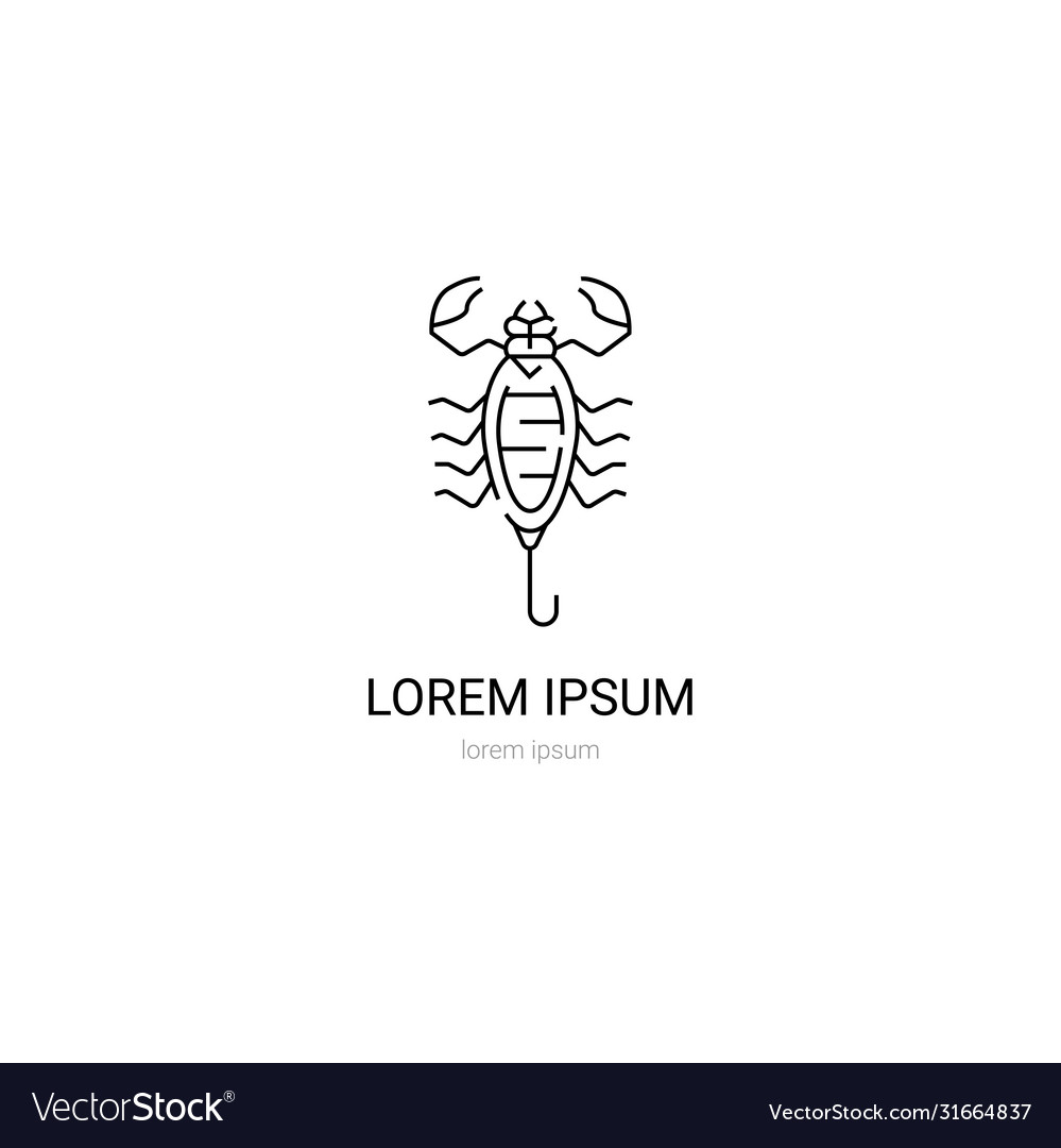 Scorpio simple in linear style vector image Scorpio simple in linear style