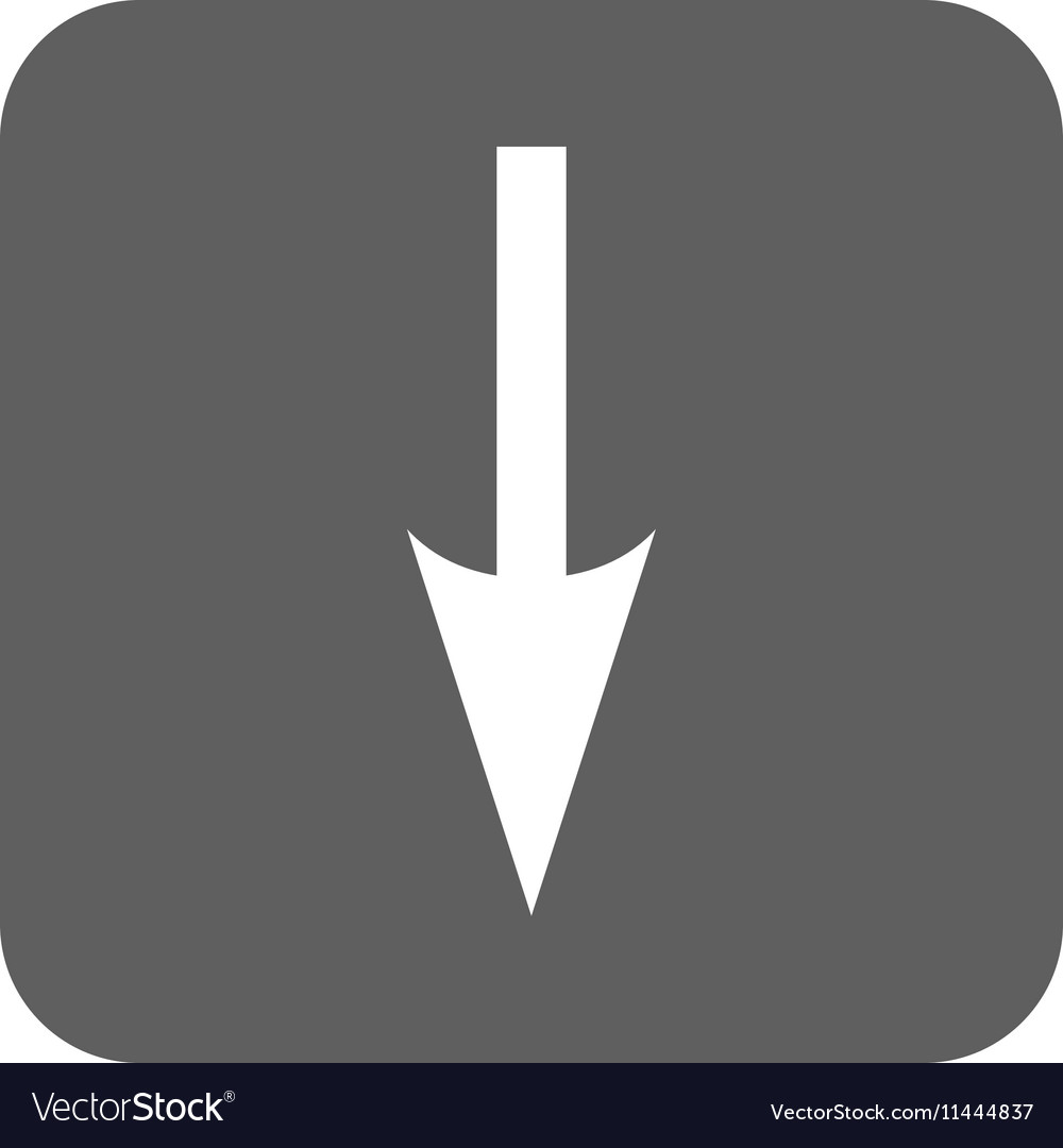 Sharp arrow down flat squared icon Royalty Free Vector Image