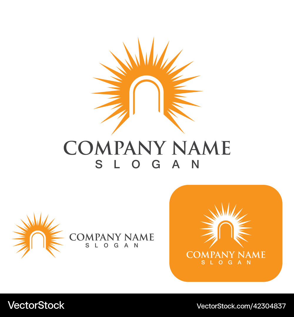 Sun logo template design Royalty Free Vector Image