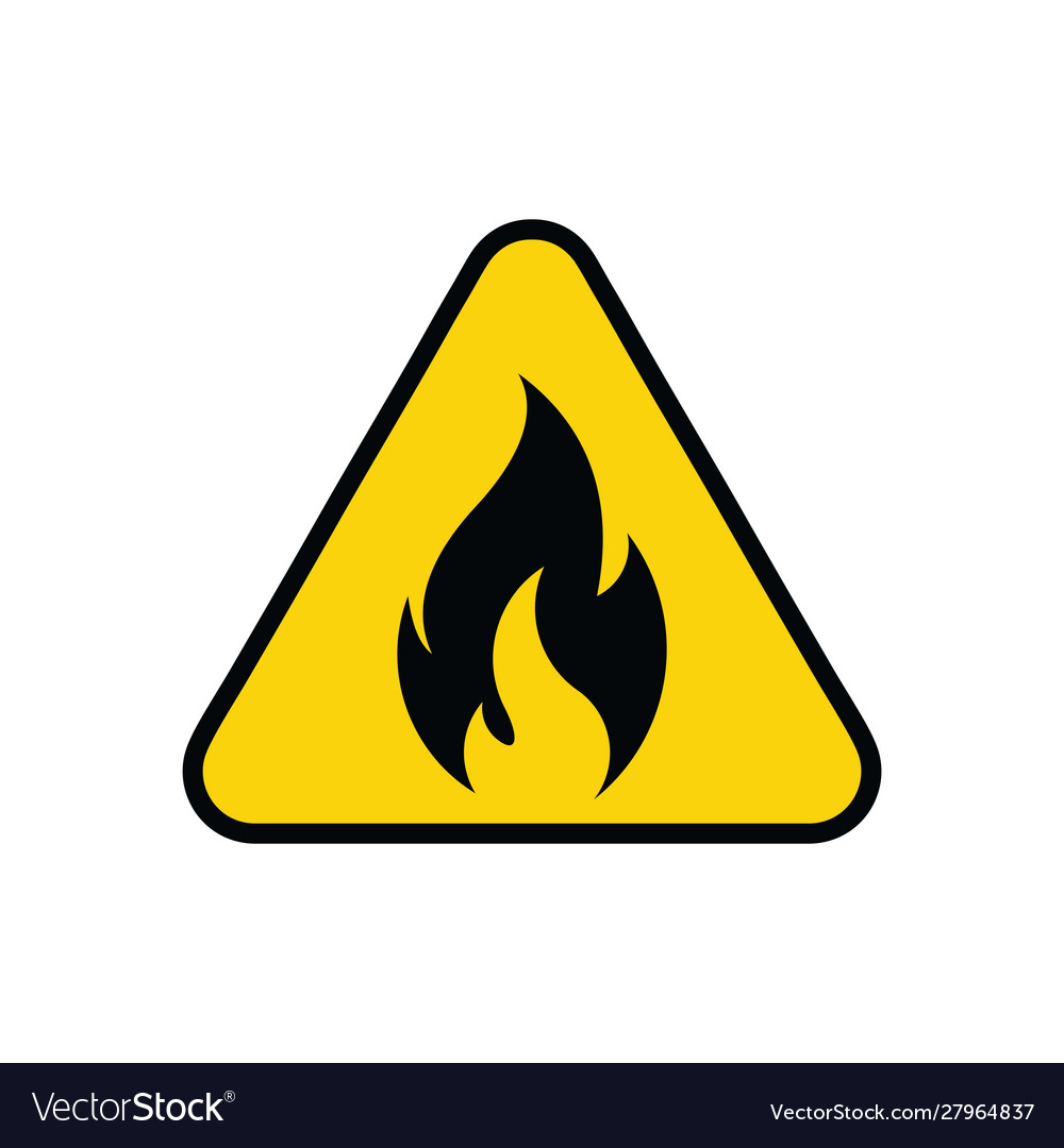 Triangle yellow fire warning signs icon Royalty Free Vector