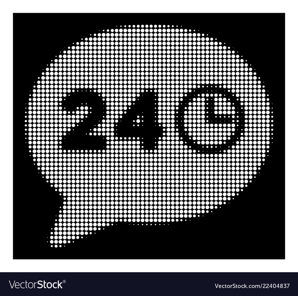 White halftone message hours icon vector image White halftone message hours icon