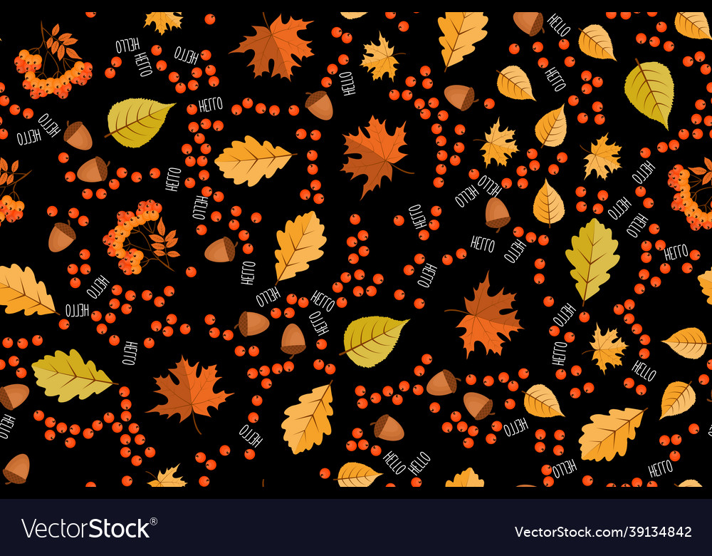 Autumn seamless pattern background with falling vector image Autumn seamless pattern background with falling