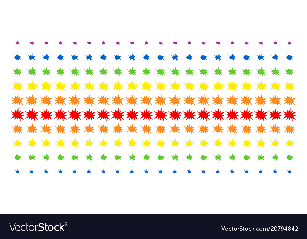 Bang shape halftone spectrum grid vector image Bang shape halftone spectrum grid