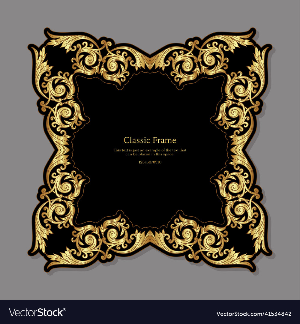 Baroque frame decor detailed rich ornament