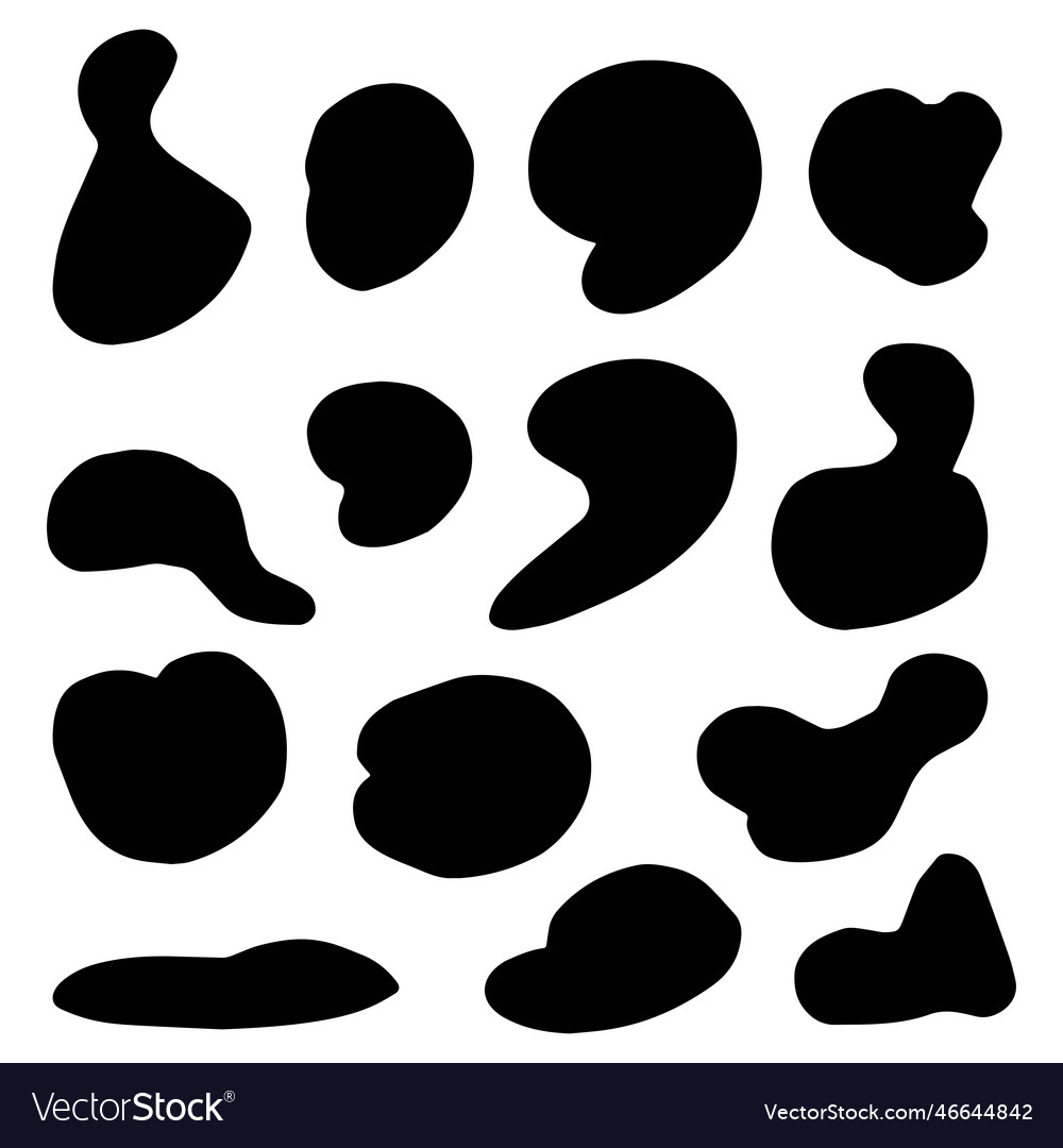 Blob shapes set random blotch inkblot organic Vector Image