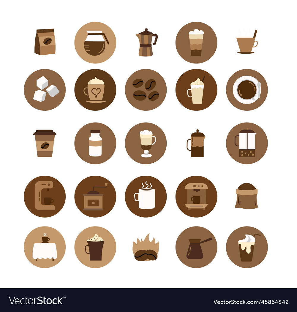 Coffee icons set Royalty Free Vector Image - VectorStock