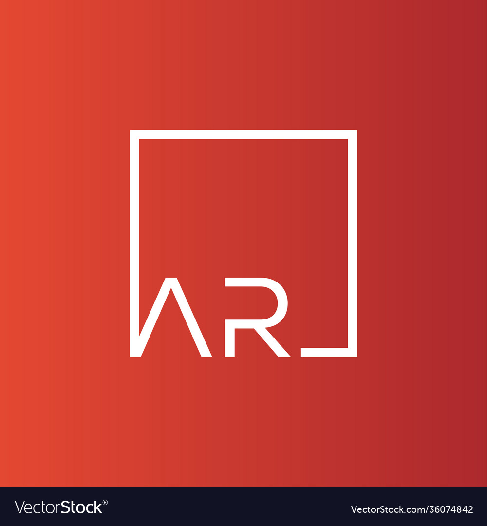 Creative Initial Letter Ar Square Logo Design Vector Image