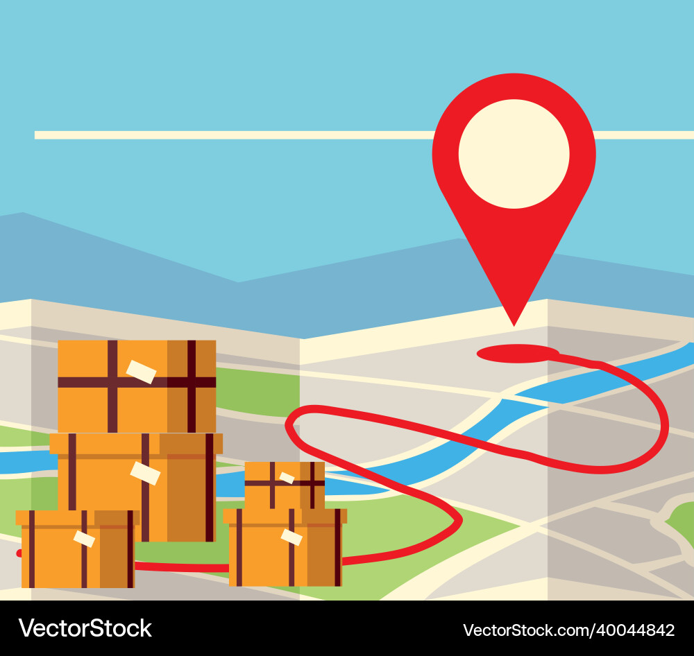 Delivery map and pointer Royalty Free Vector Image