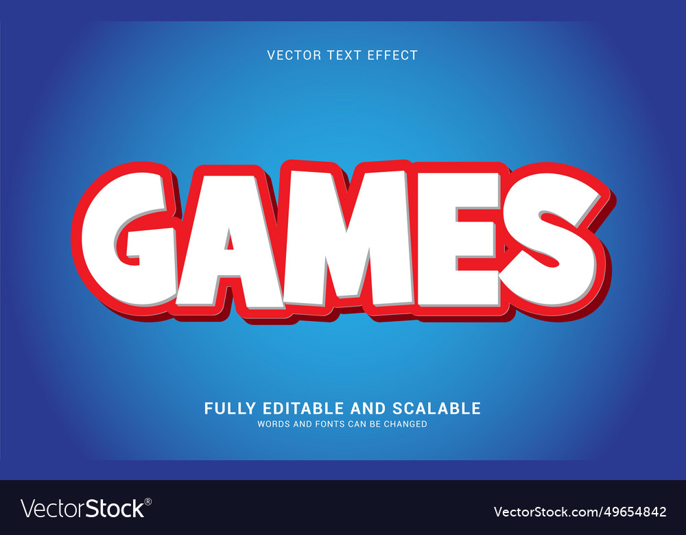 Editable text effect games style Royalty Free Vector Image