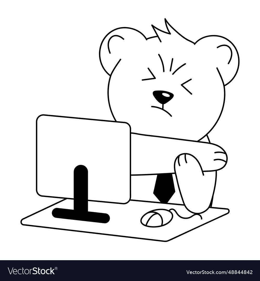 Fatigue bear Royalty Free Vector Image - VectorStock