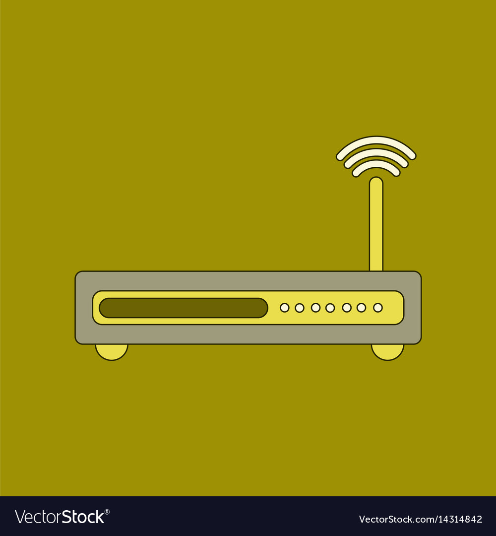 Flat icon on background wi fi modem
