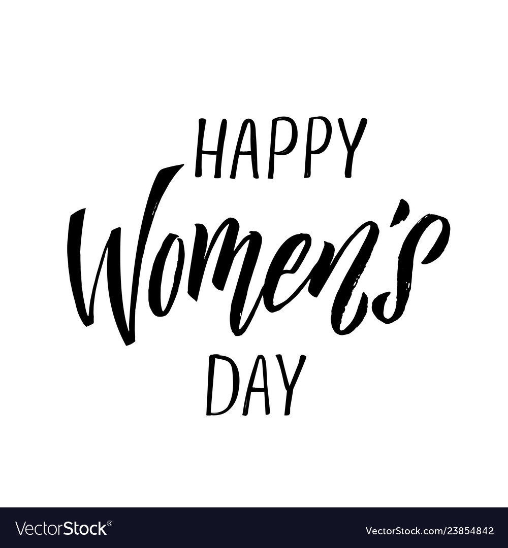 Happy womans day calligraphy design on square