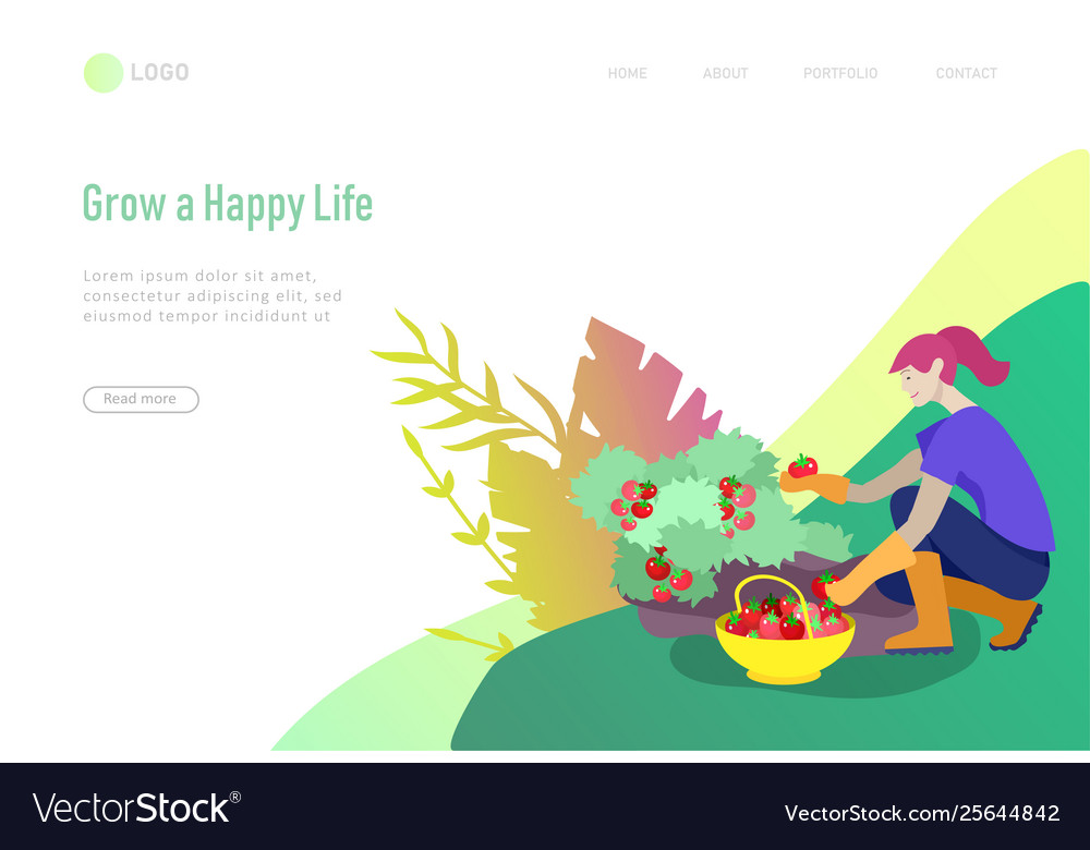 Harvesting and gardening people doing farming vector image Harvesting and gardening people doing farming