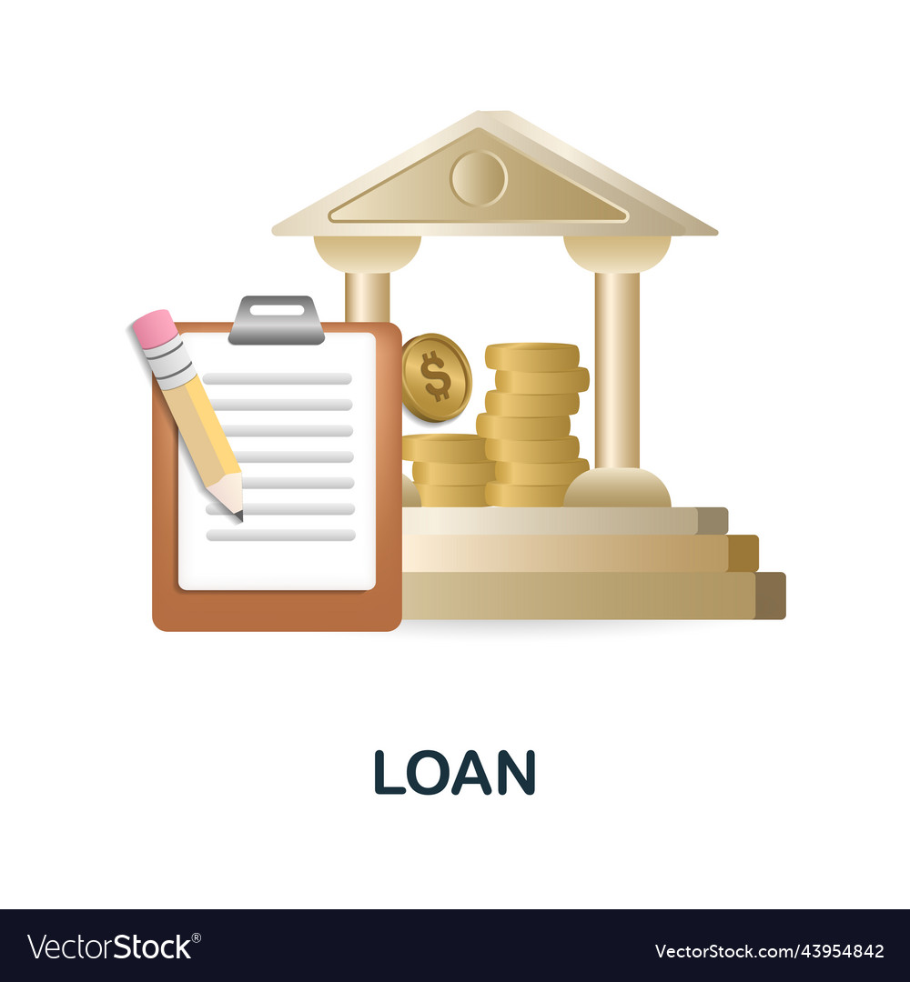 Loan icon 3d from business training collection Vector Image