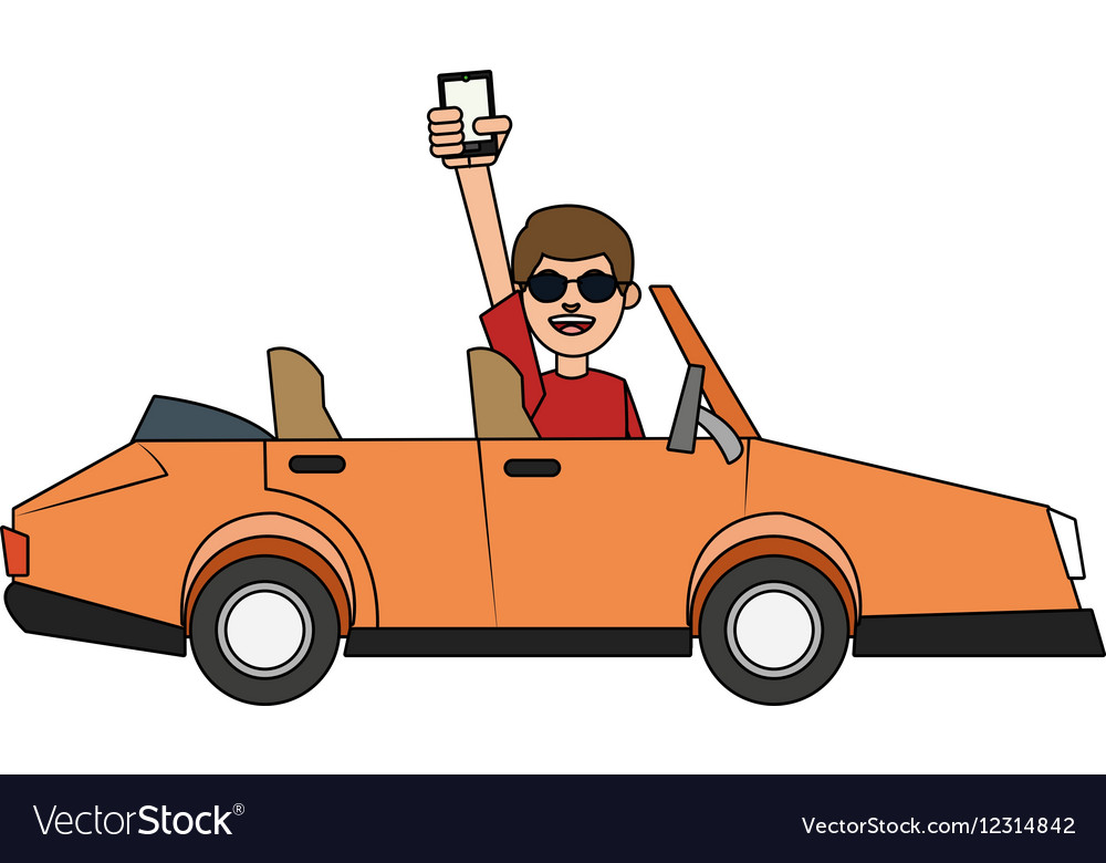 Man car and smartphone design