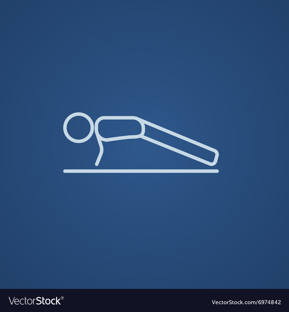 Man making push ups line icon