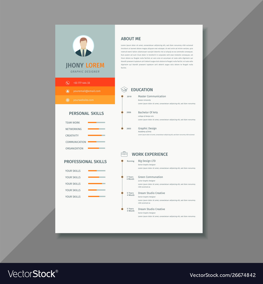 document design template minimalist resume cv