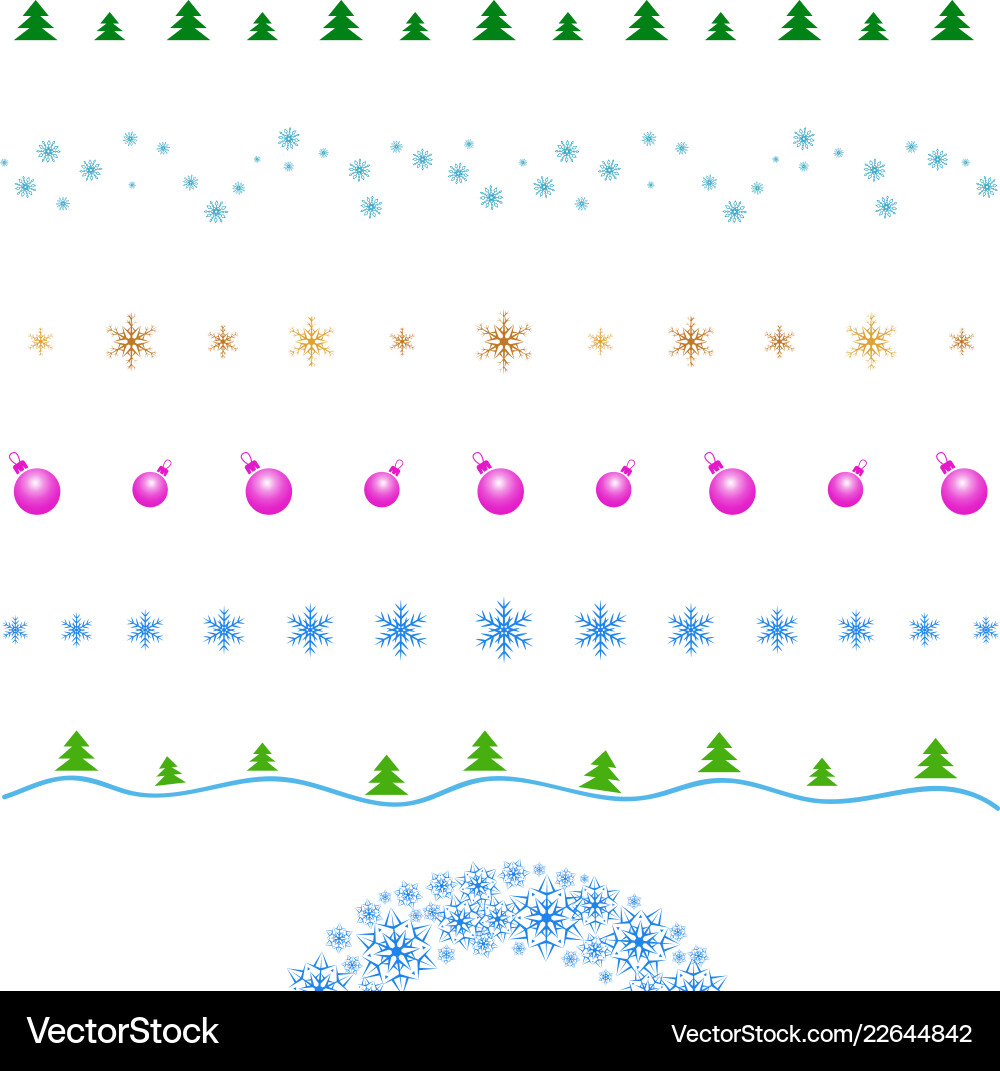 Set line border design element merry Royalty Free Vector
