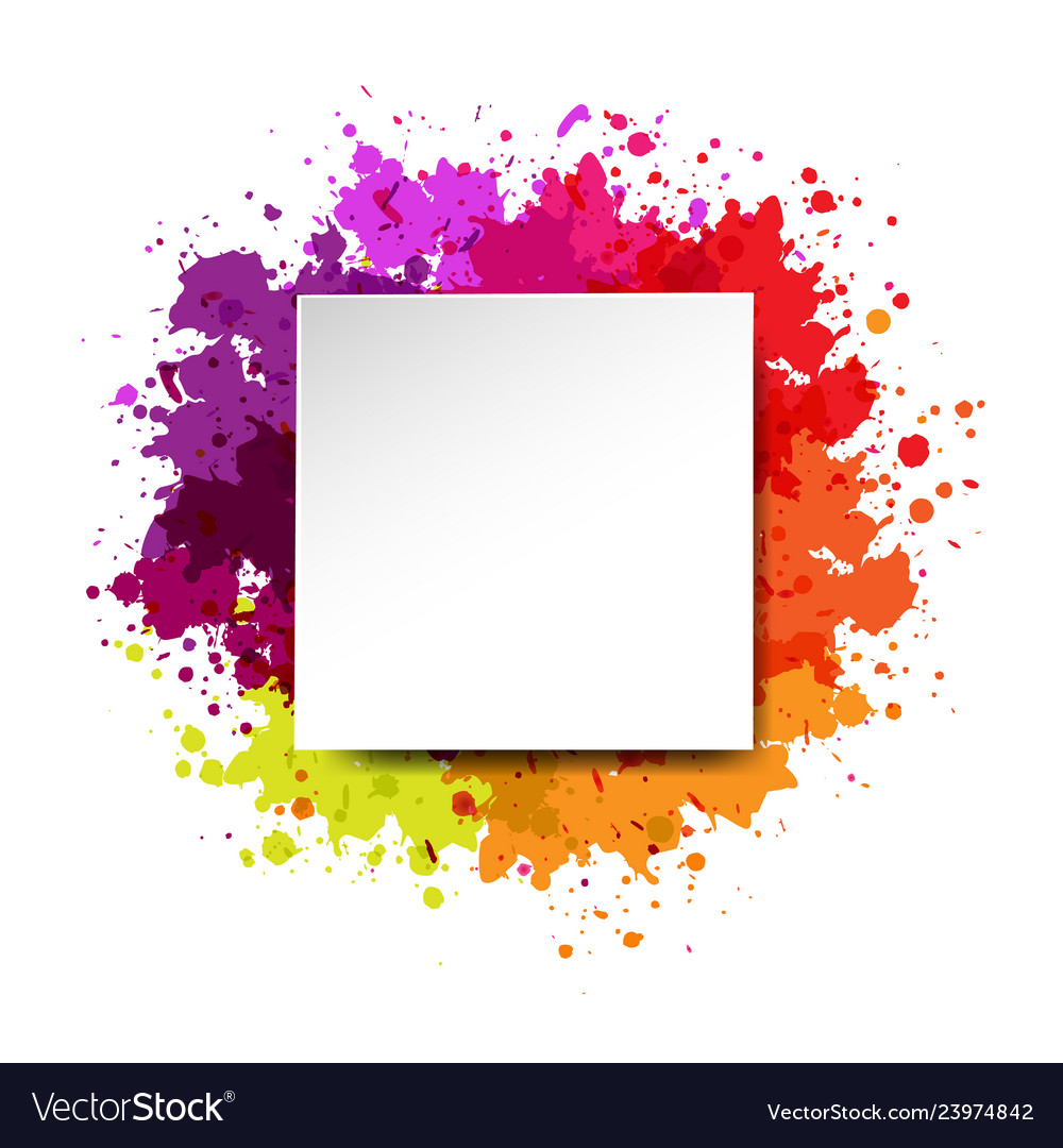 Watercolor Blot And Banner White Background Vector Image