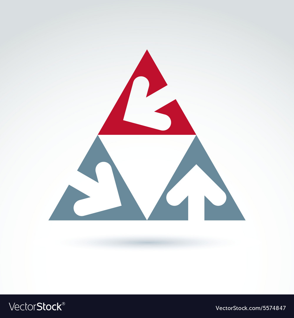 Abstract triangular icon with arrow