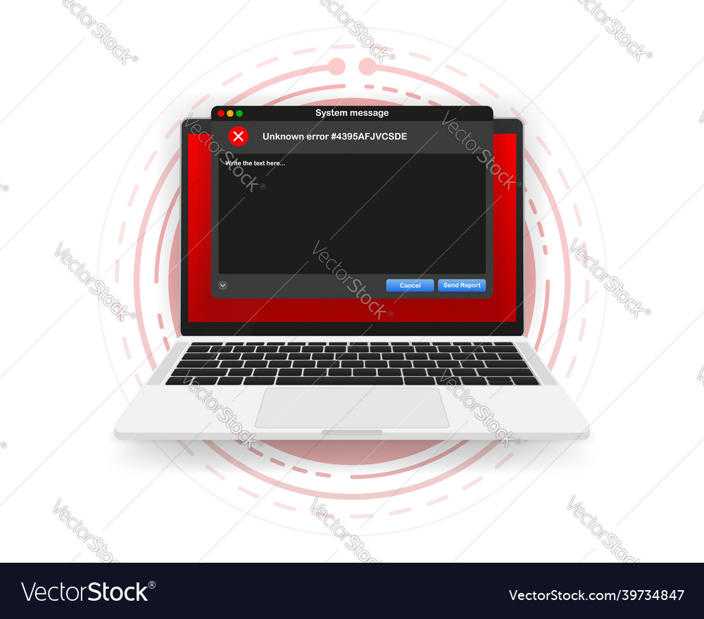 Fehlerwarnung des Betriebssystems für Web vector image Fehlerwarnung des Betriebssystems für Web