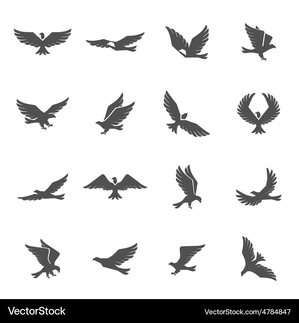 Eagle icons set Royalty Free Vector Image - VectorStock