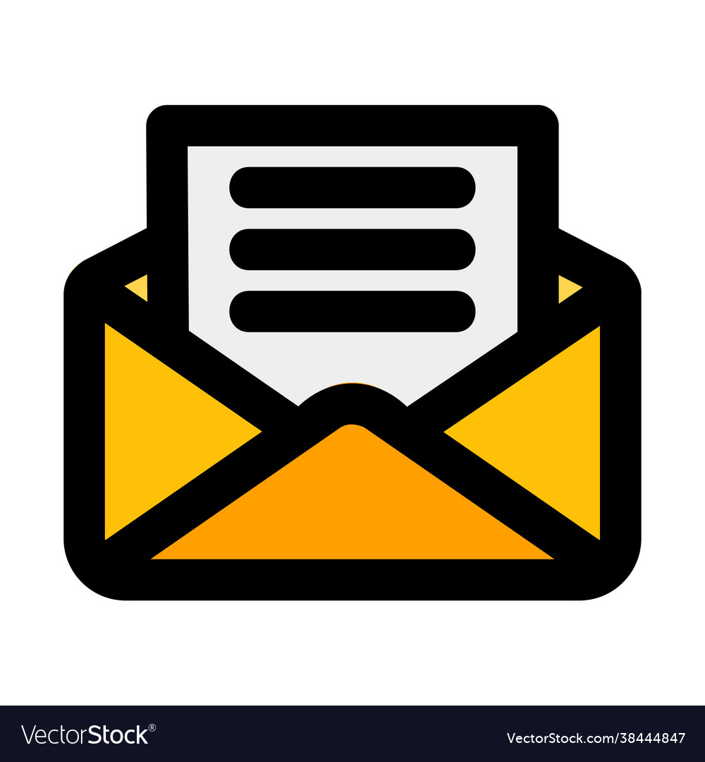 Email icon in filled line style for any projects 1 vector image Email icon in filled line style for any projects 1
