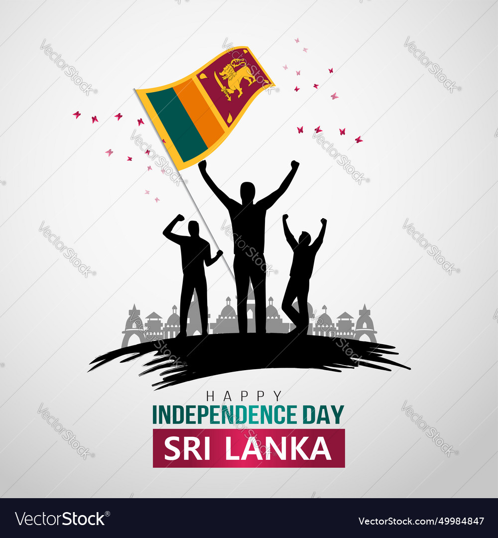 Happy independence day sri lanka poster design Vector Image