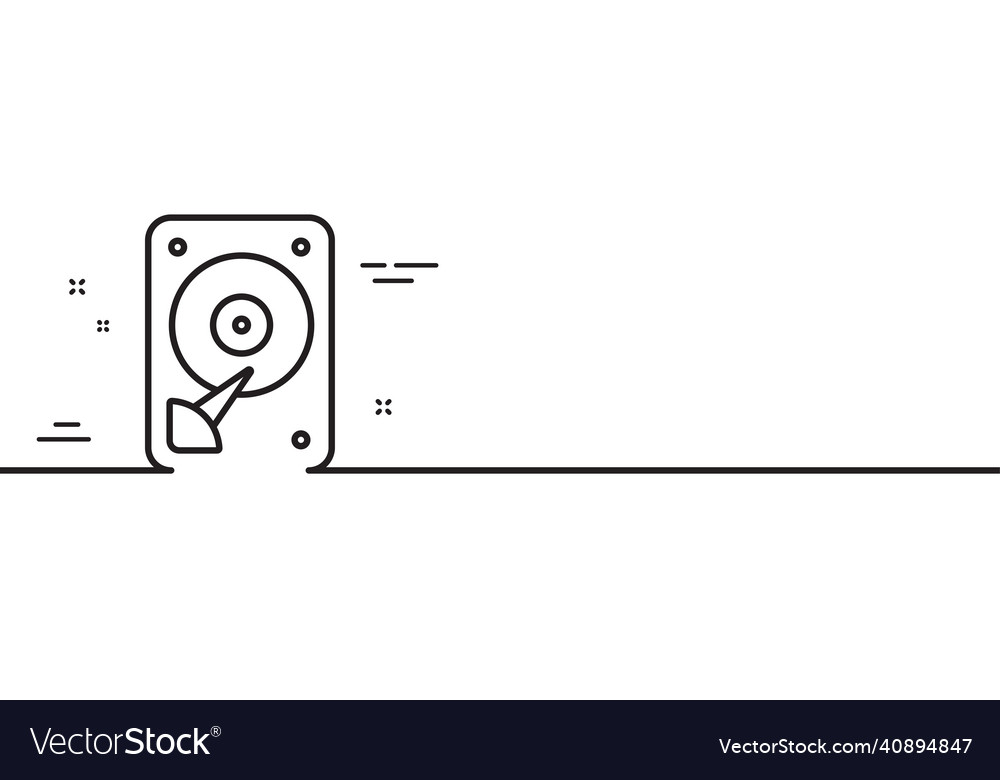 Hdd icon hard disk storage sign minimal line vector image Hdd icon hard disk storage sign minimal line