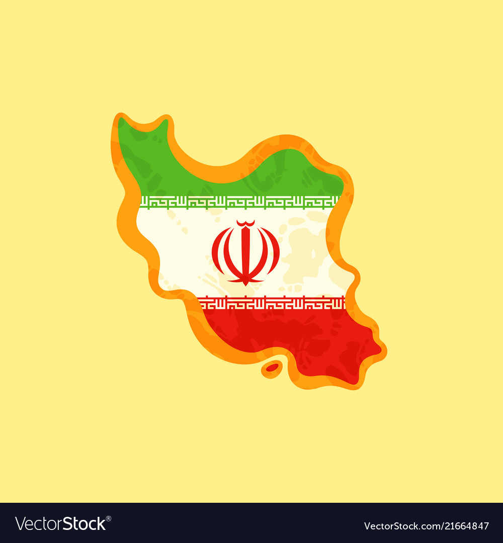 Iran Map With Flag