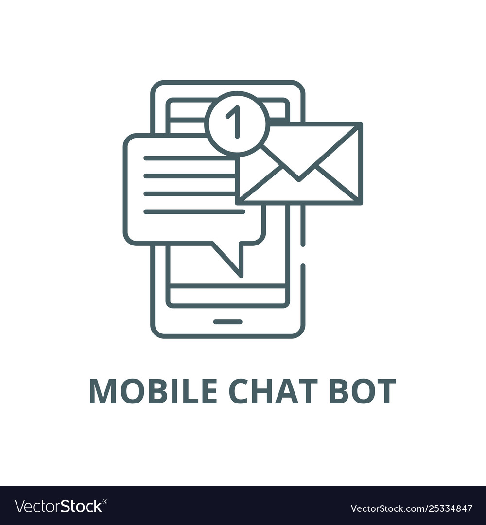 Mobile chat bot line icon linear concept Vector Image