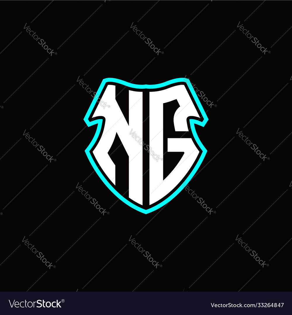 N g initial logo design with a shield shape vector image N g initial logo design with a shield shape