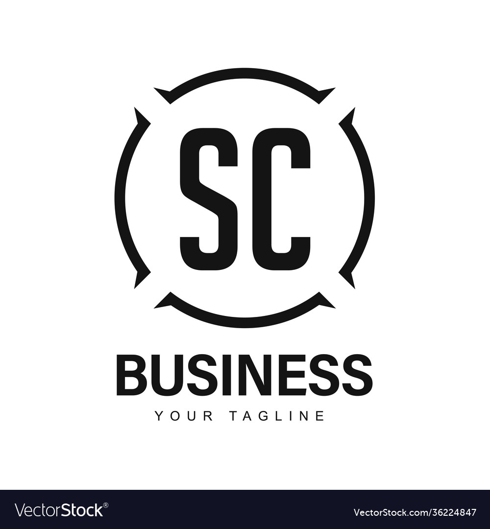 Sc initial ein Logo-Design mit abstraktem Stil