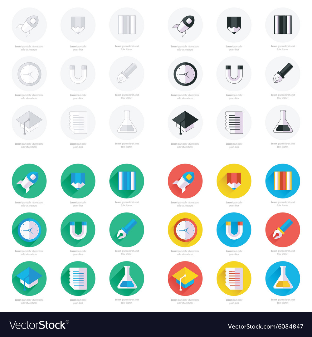 School web icons set