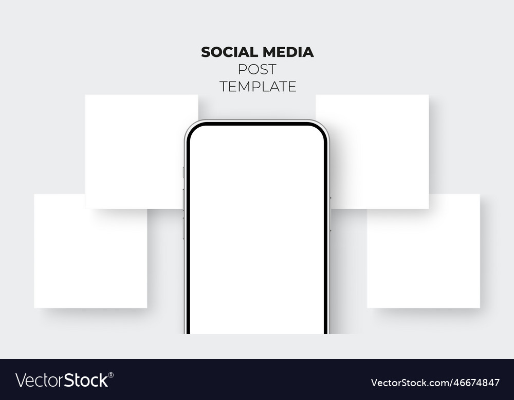 Smartphone with blank screen and square posts