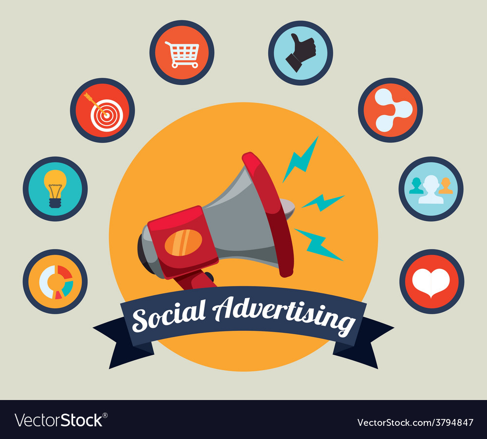 Social advertising design Royalty Free Vector Image