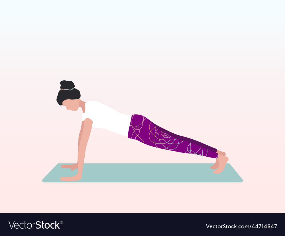 Woman is engaged in yoga in the pose Royalty Free Vector