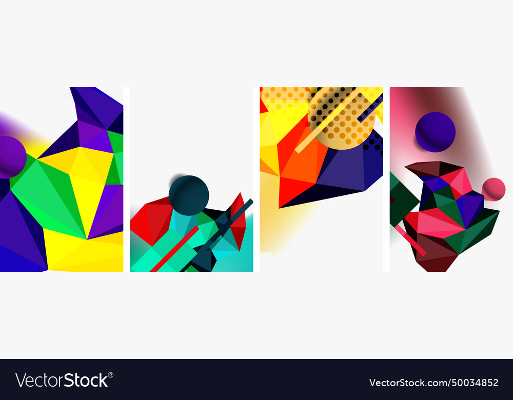 3d sphere and low poly triangle design vector image 3d sphere and low poly triangle design