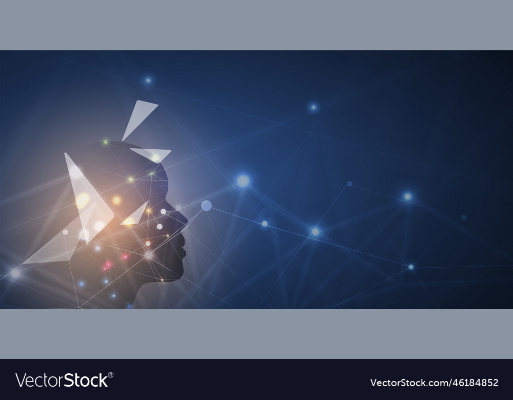 Artificial intelligence technology web background vector image Artificial intelligence technology web background