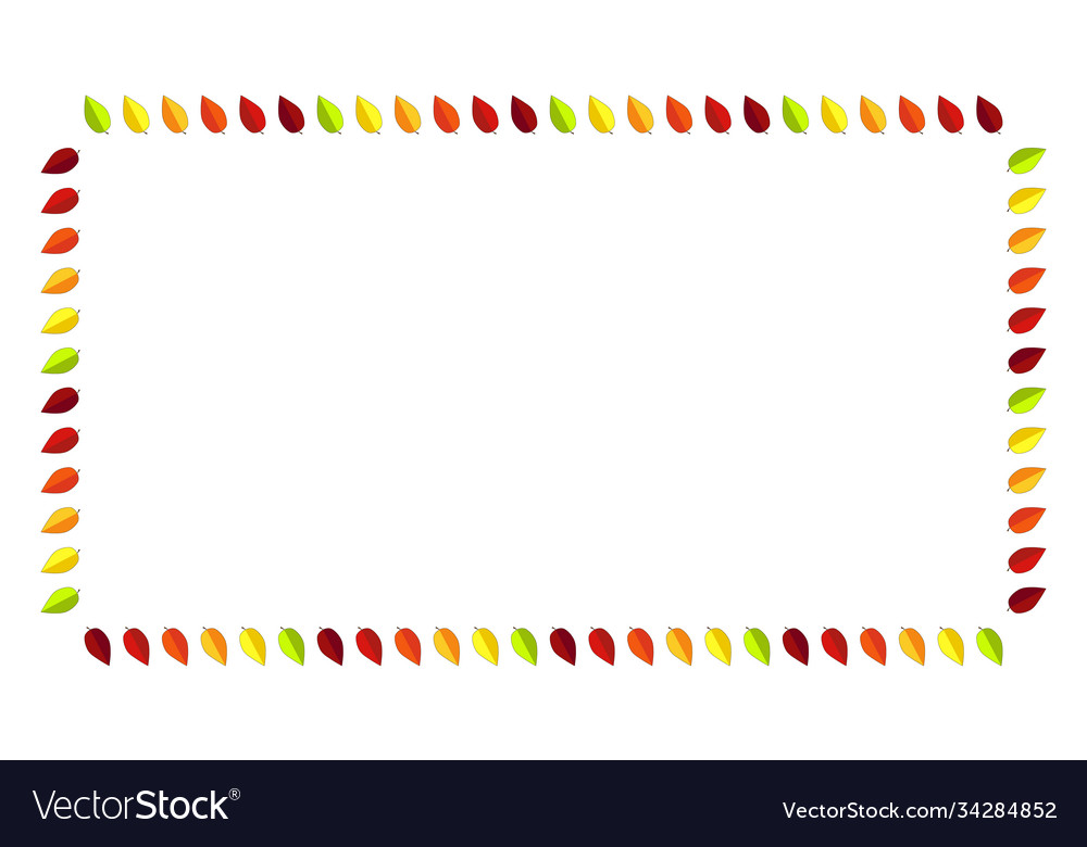 Autumn leaves rectangle frame with copy-space