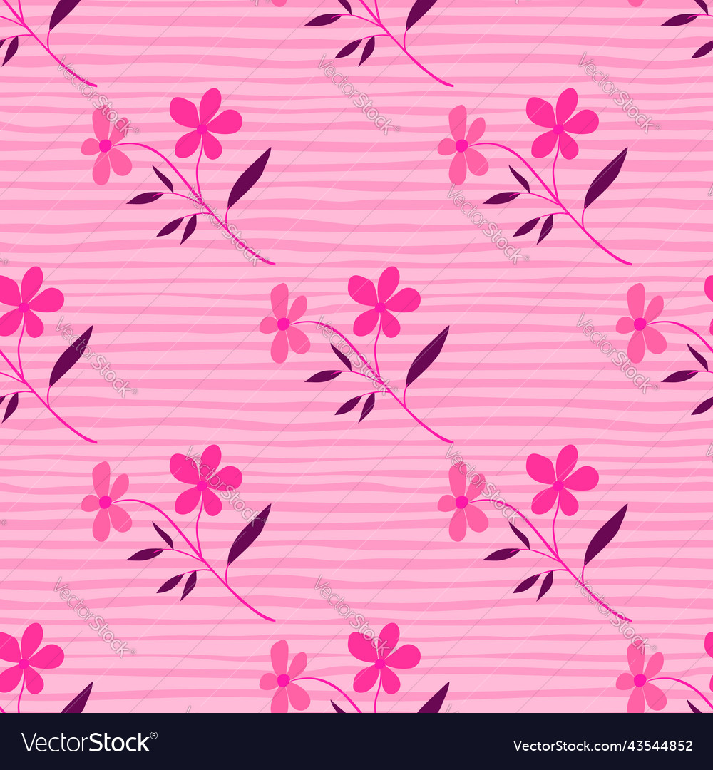 Cute simple flower seamless pattern doodle Vector Image