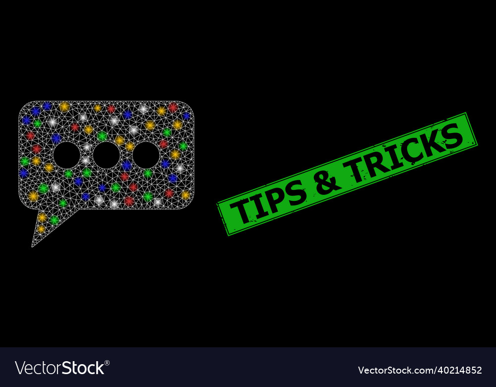 Grunge tips and tricks stamp seal with net chat vector image Grunge tips and tricks stamp seal with net chat