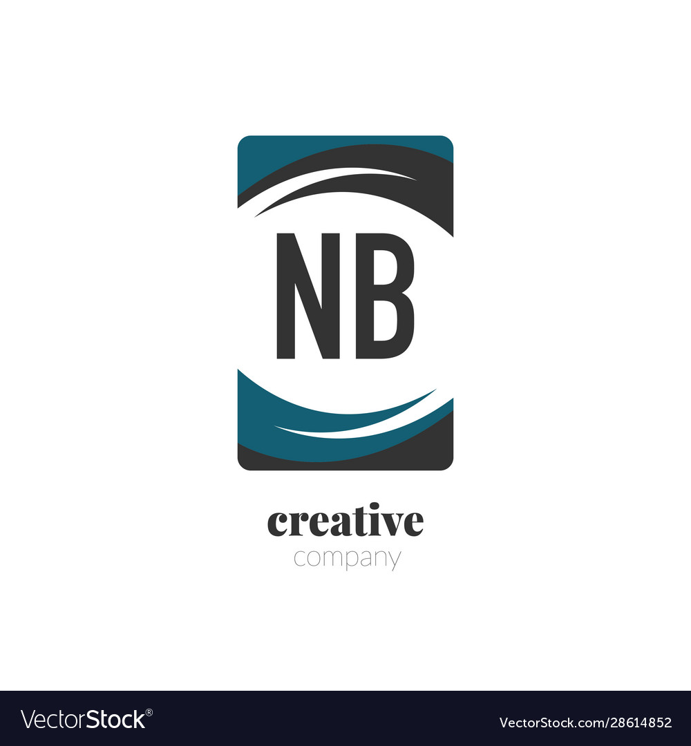 Initial letter nb creative abstract logo template