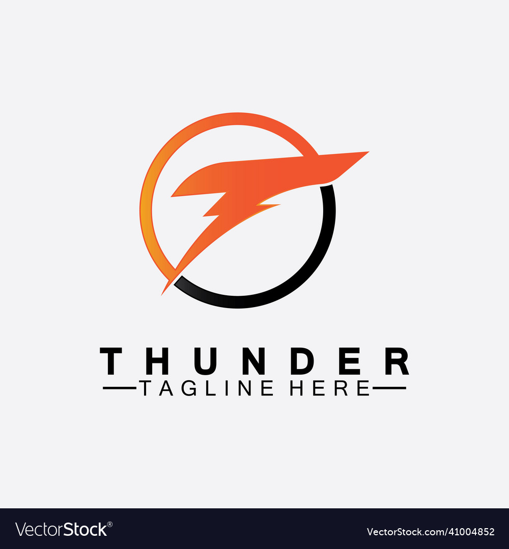 Letter t thunder electric lightning logo