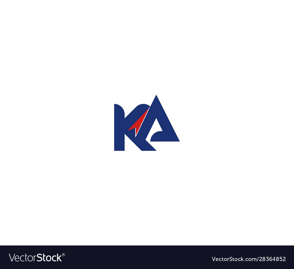 Linked initial letter ka arrow stylish shape logo