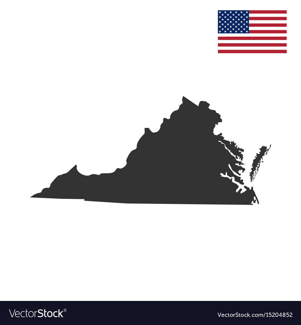 Map of the us state of virginia Royalty Free Vector Image