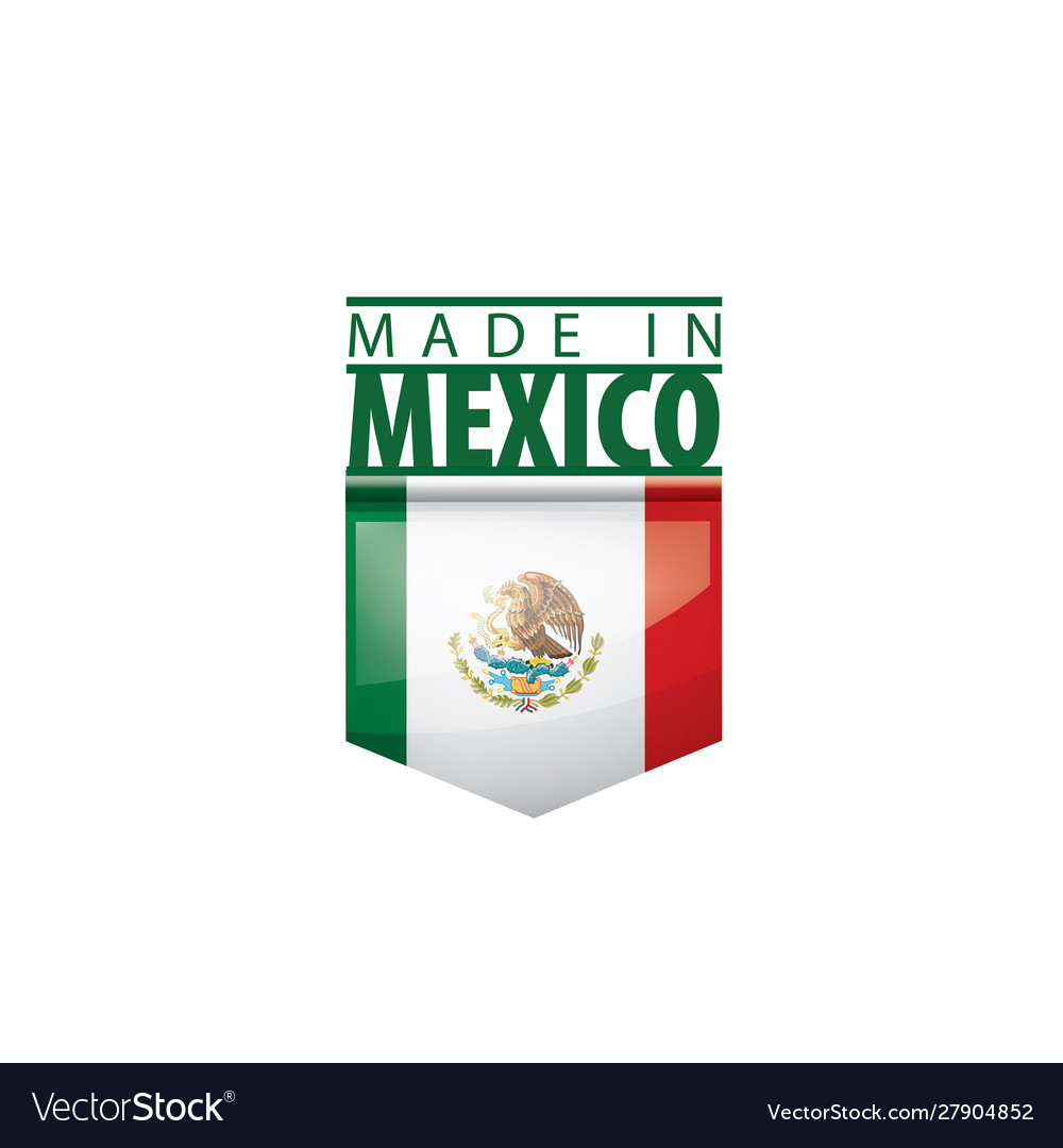 Mexican flag on a white