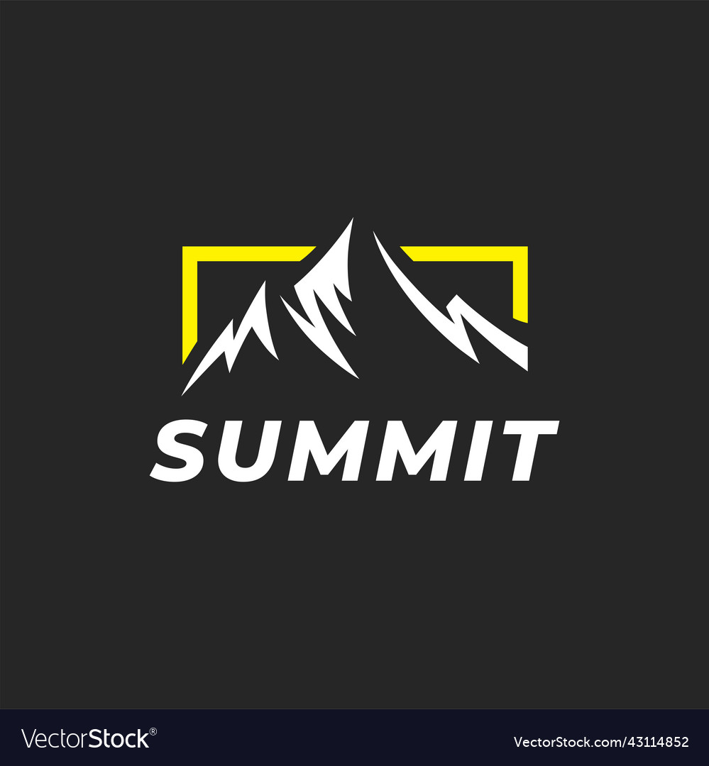 Mountain Summit Logo Icon Royalty Free Vector Image